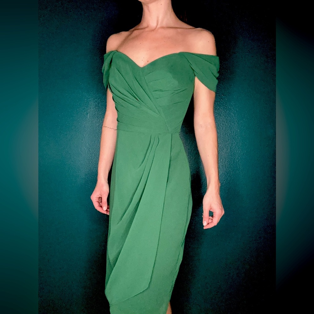 Green retro style Bridesmaid dress